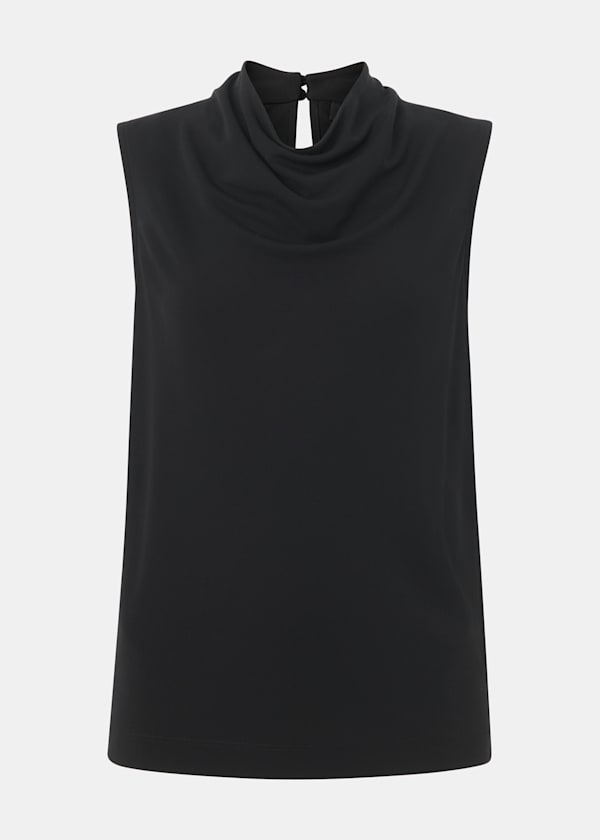 Black Cowl Neck Detail Top
