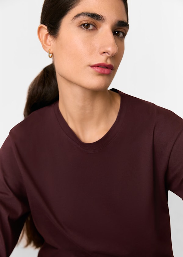 Burgundy Relaxed Long Sleeve Tee