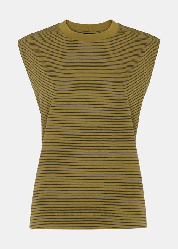 Khaki Edie Stripe Sleeveless Vest