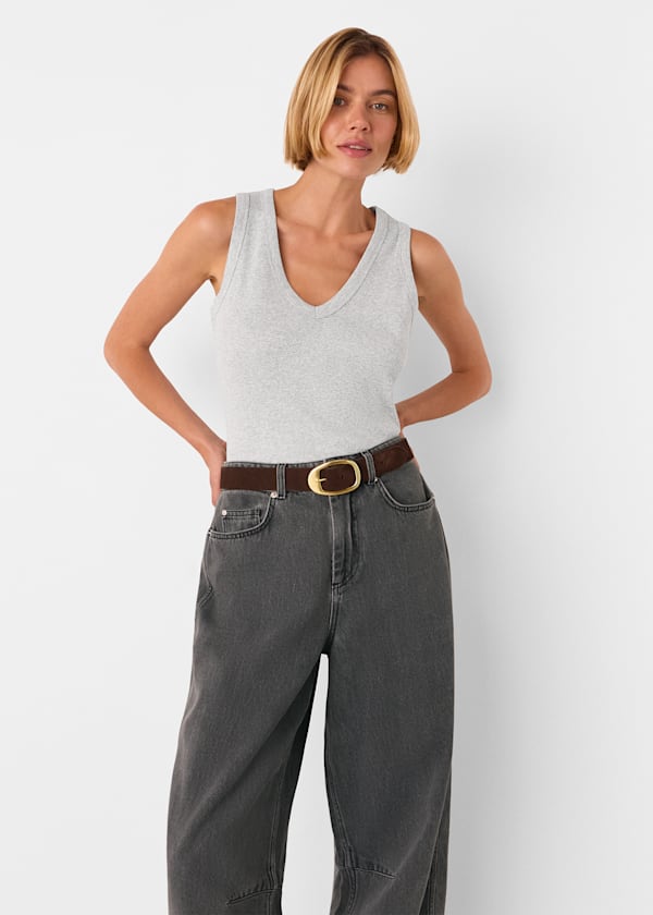 Grey Marl Ellis V Neck Jersey Vest