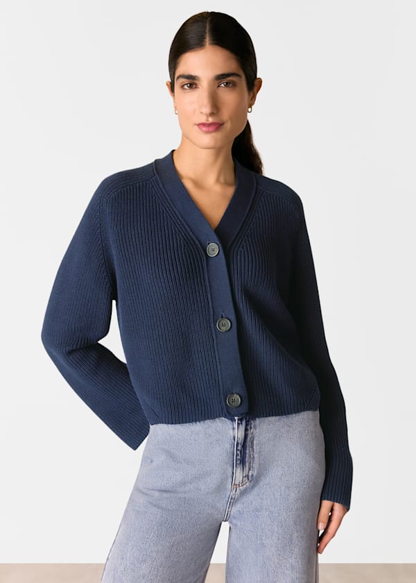 Navy Nala Cotton Cardigan