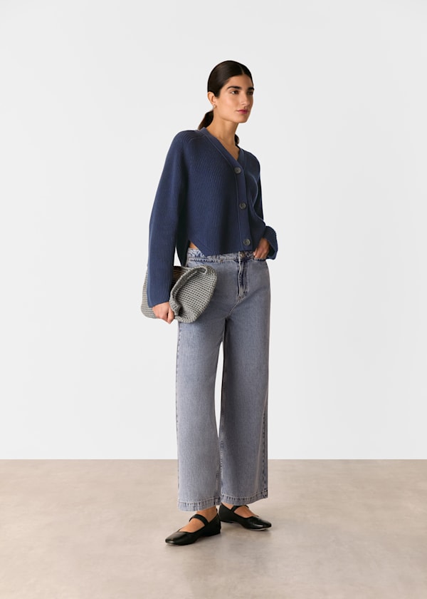 Navy Nala Cotton Cardigan