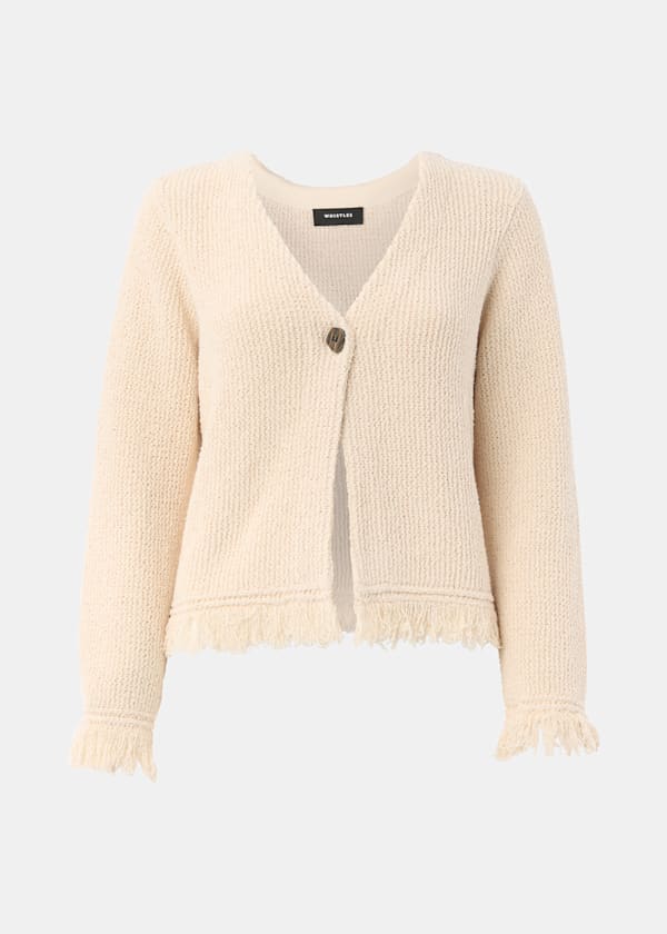Ivory Fringe Detail Cardigan