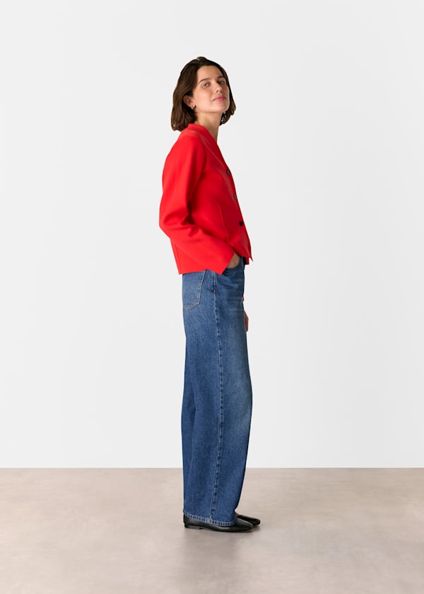 Red Seam Detail Cardigan