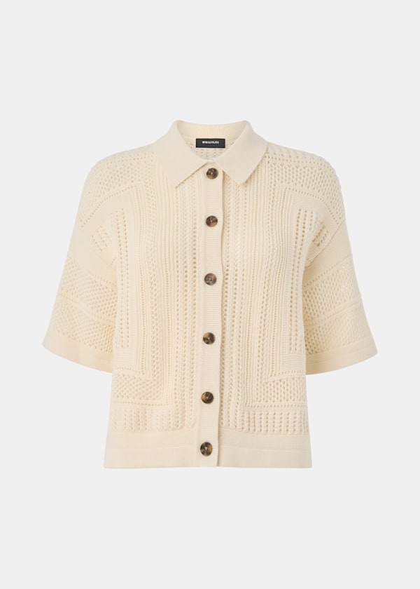 Ivory Crochet Knitted Shirt