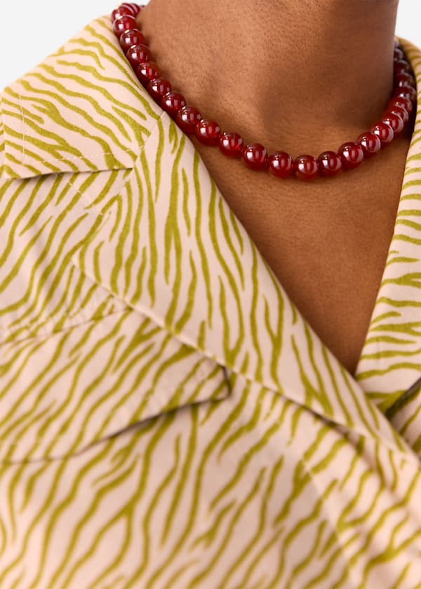Red Large Sphere Bead Necklace