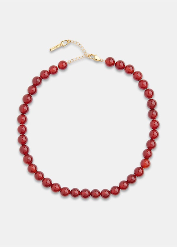 Red Large Sphere Bead Necklace