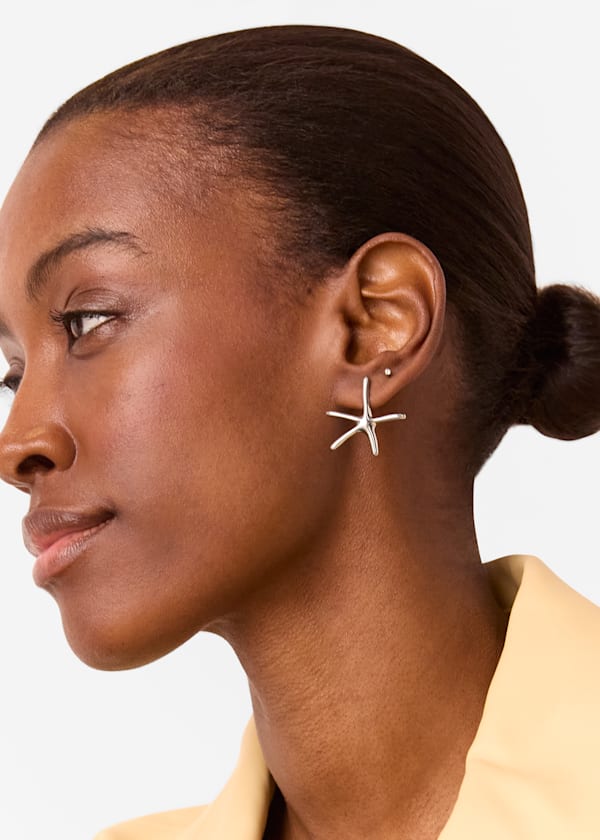 Silver Starfish Stud Earring