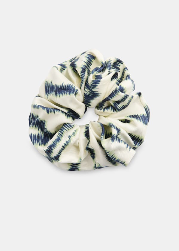 Ivory Feathered Tiger Scrunchie