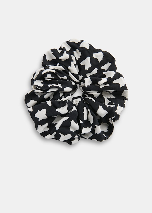Black Abstract Triangle Scrunchie