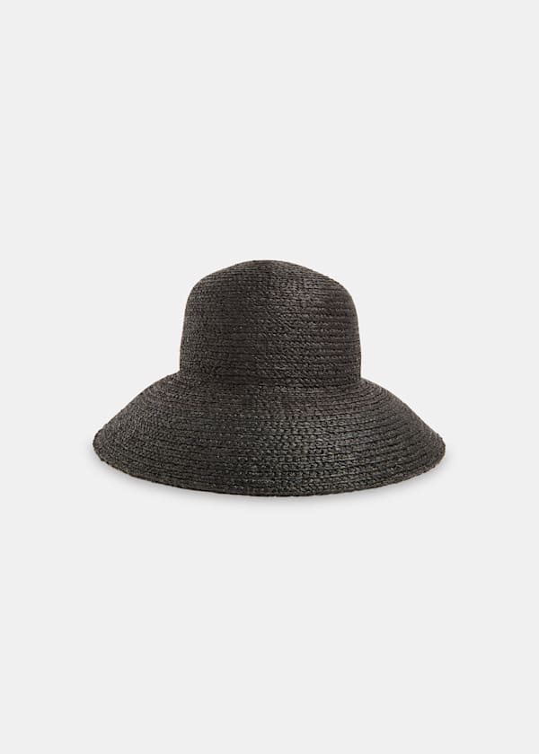 Black Wide Brim Straw Hat