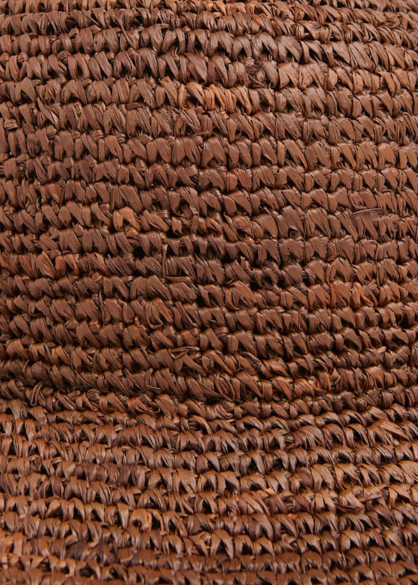 Brown Straw Bucket Hat