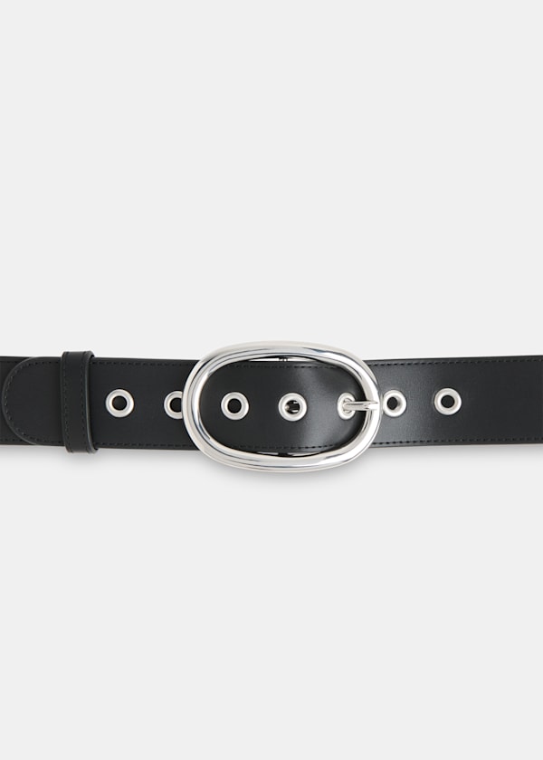 Black Eyelet Detail Belt