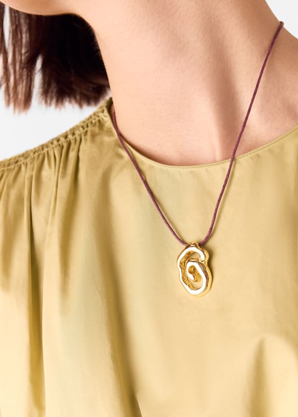 BURGUNDY Molten Abstract Cord Necklace