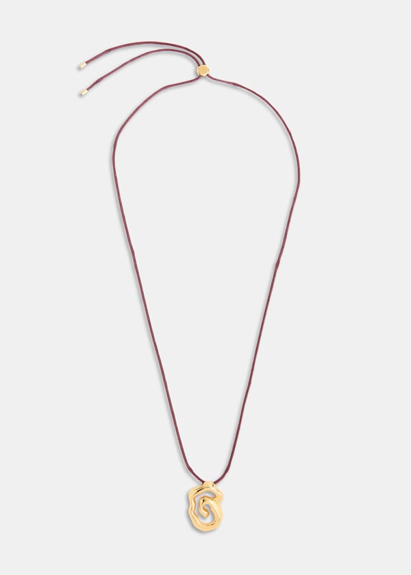 BURGUNDY Molten Abstract Cord Necklace