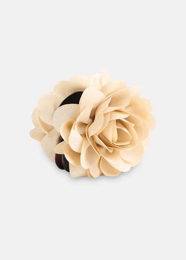 Neutral Flower Claw Clip