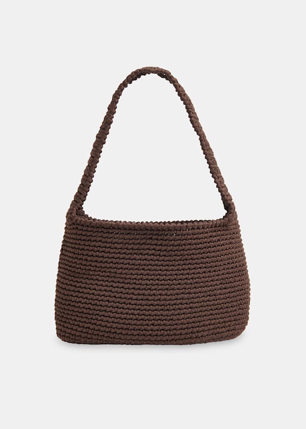 Chocolate Adaline Crochet Shoulder Bag