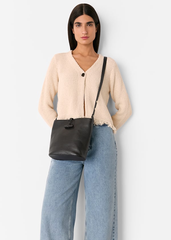 Black Cleo Toggle Bucket Bag