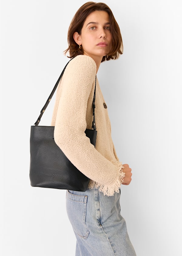 Black Cleo Toggle Bucket Bag