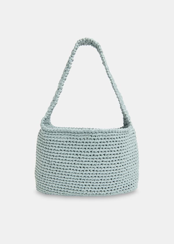 Blue Adaline Crochet Shoulder Bag