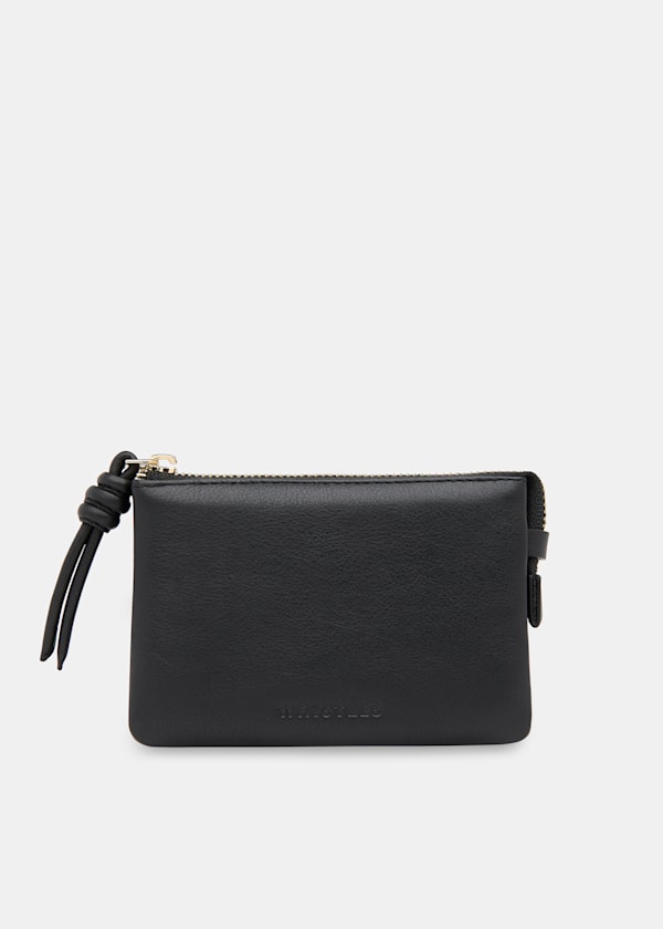 Black Knotted Zip Pull Purse