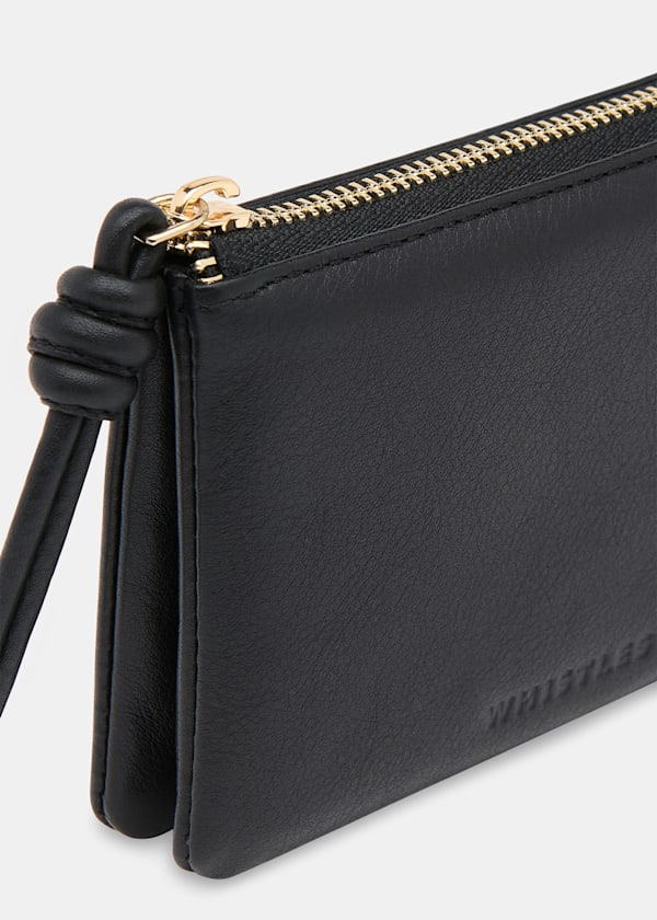 Black Knotted Zip Pull Purse