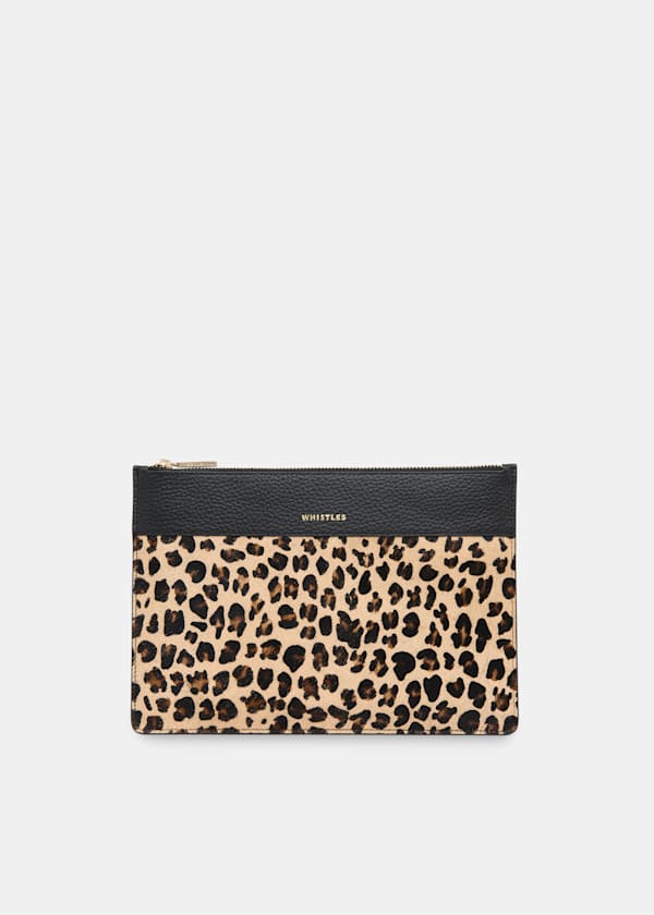 Leopard Panel Clutch
