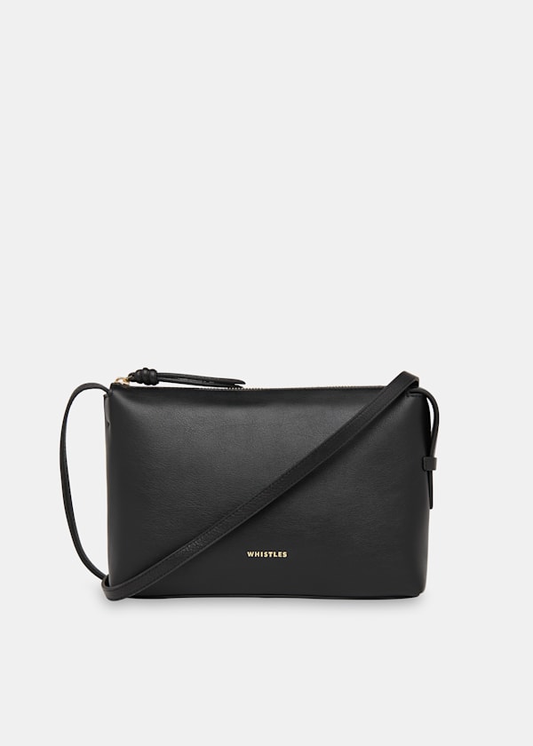 Black Kaia Zip Top Crossbody Bag
