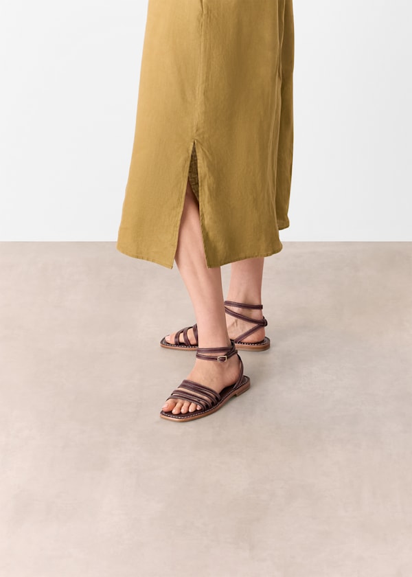 Aubergine Bruna Strappy Sandal