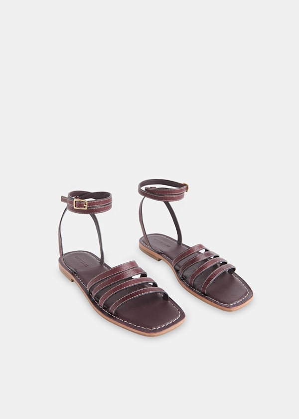 Aubergine Bruna Strappy Sandal