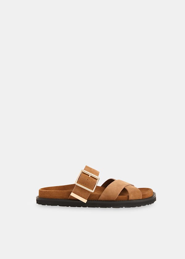 Tan Celestine Buckle Detail Slider