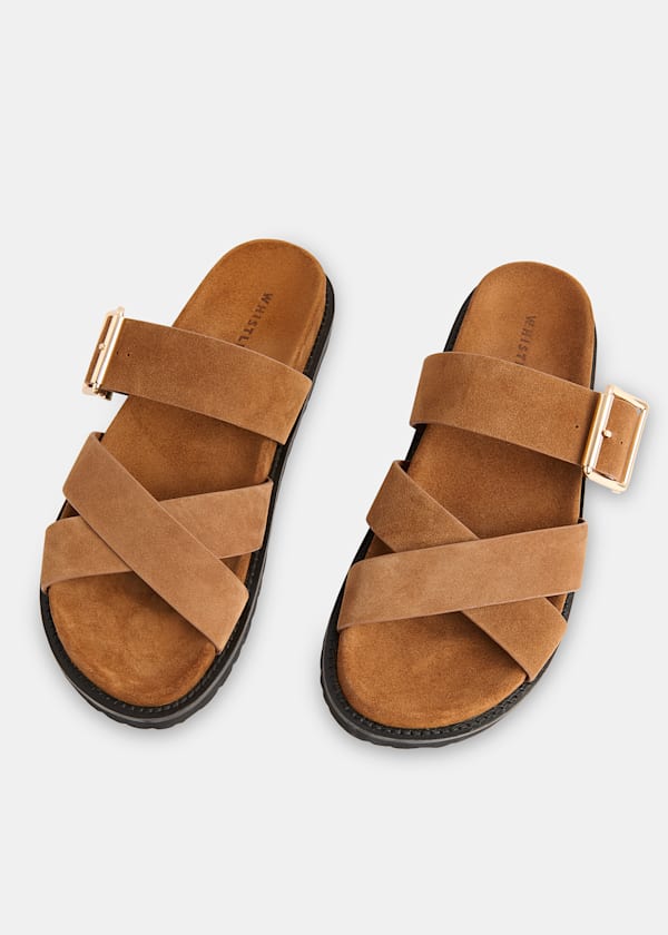 Tan Celestine Buckle Detail Slider