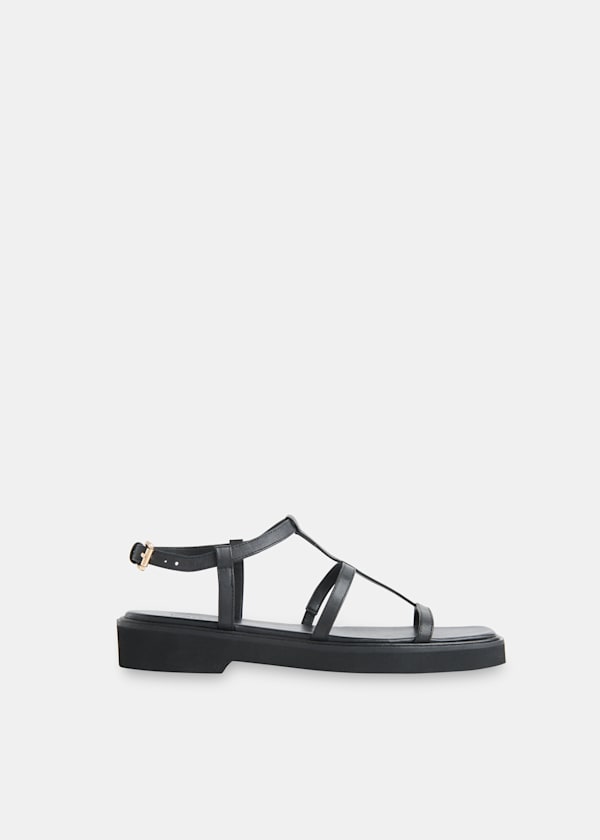 Black Dora Caged Square Toe Sandal