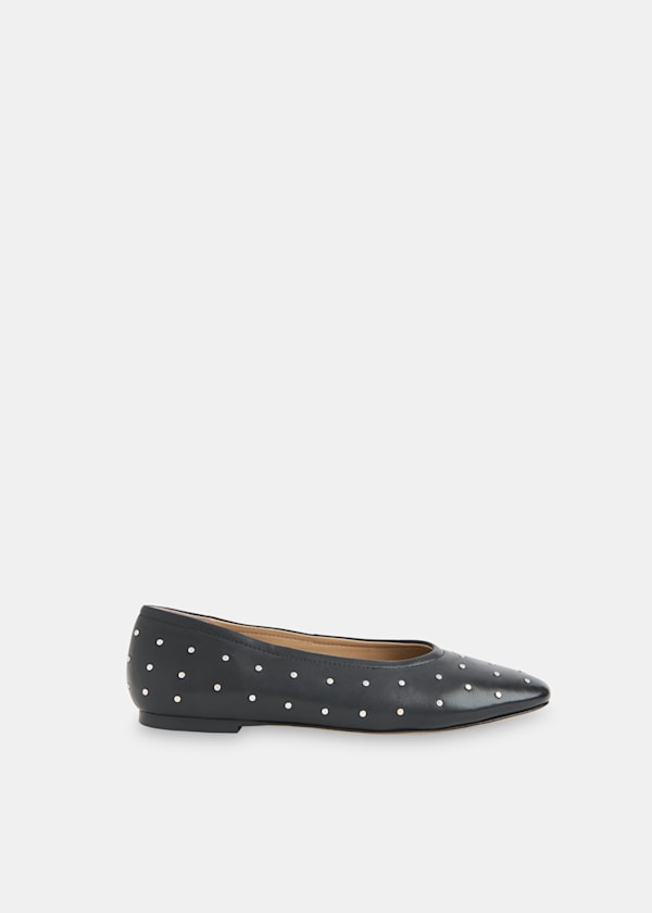 Black Karina Studded Ballet Pump