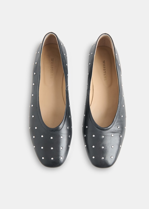 Black Karina Studded Ballet Pump
