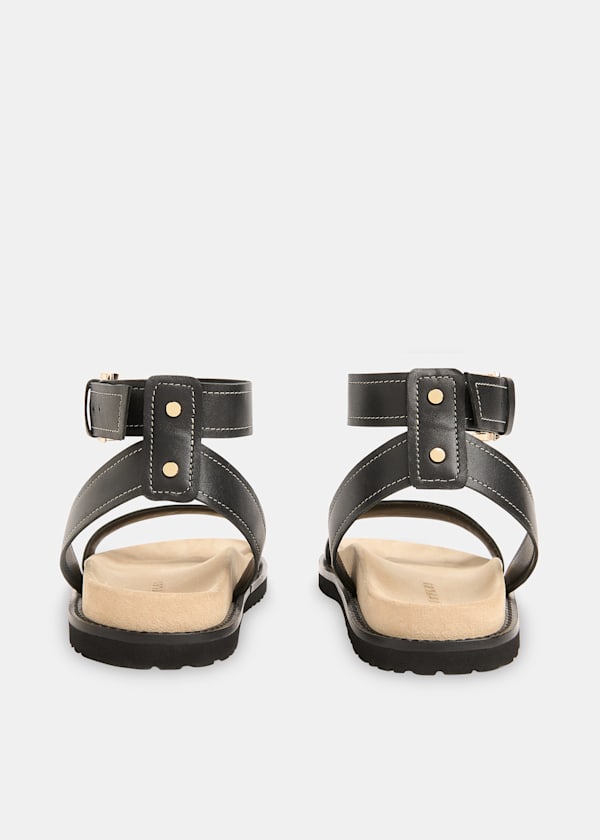 Black Ottie Contrast Stitch Sandal