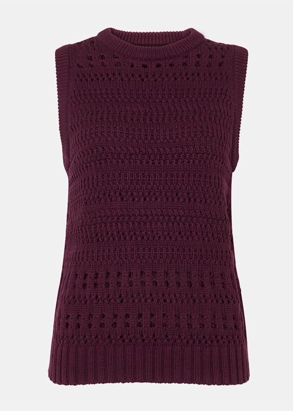 Plum Chunky Cotton Pointelle Tank
