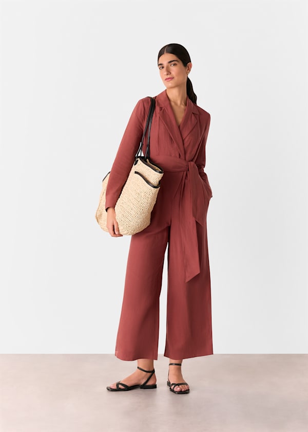 Rose Relaxed Linen Blend Jumpsuit