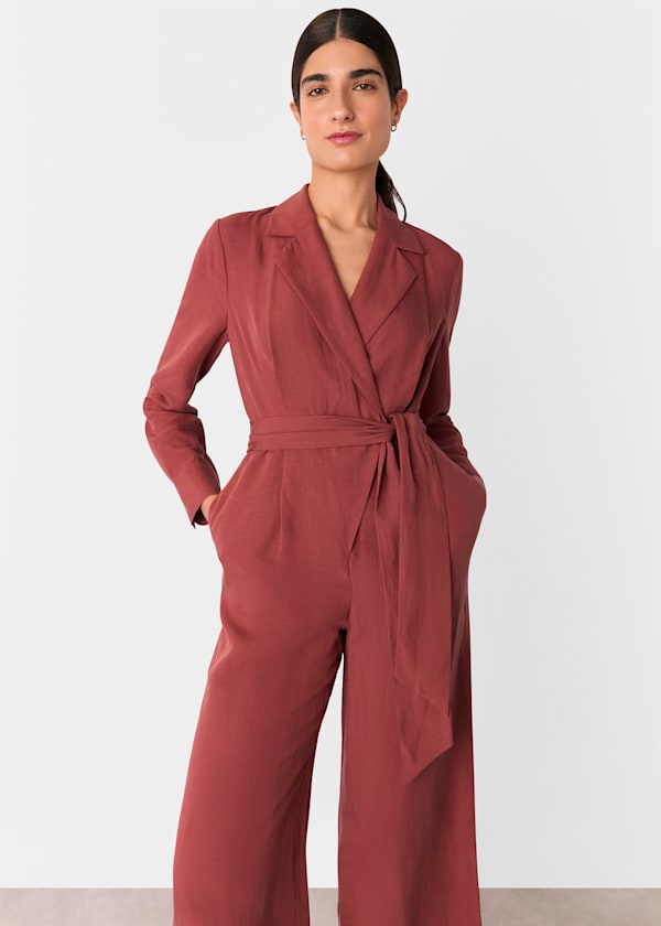 Rose Relaxed Linen Blend Jumpsuit