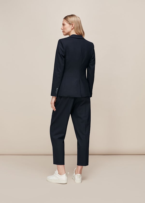 Navy Anita Single Breasted Jacket