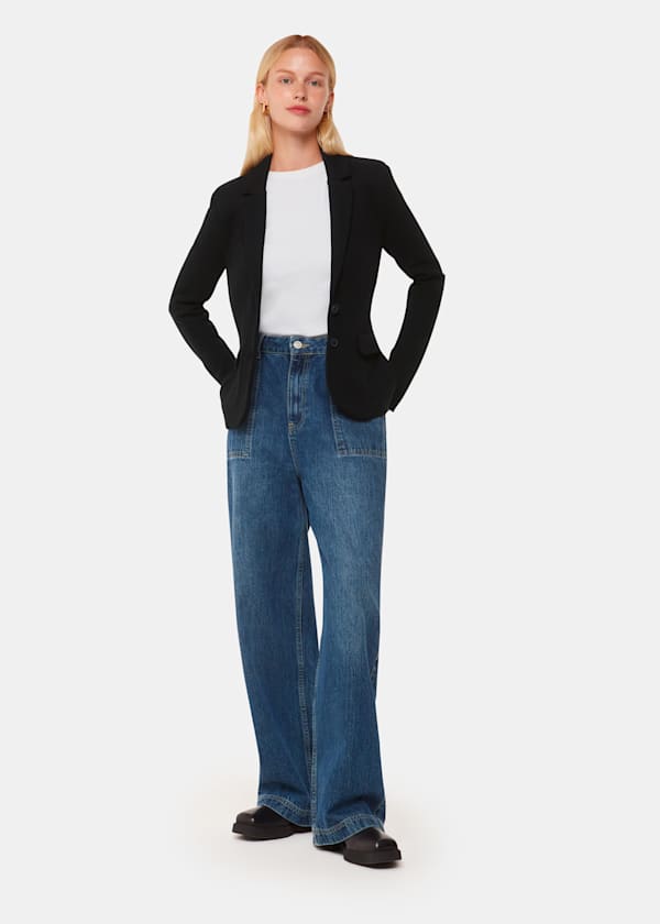 Black Slim Jersey Jacket