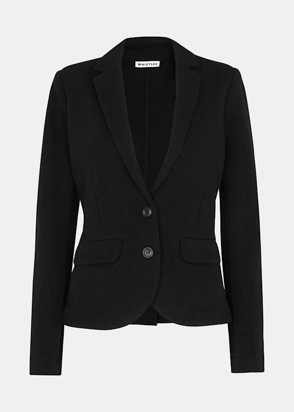 Black Slim Jersey Jacket