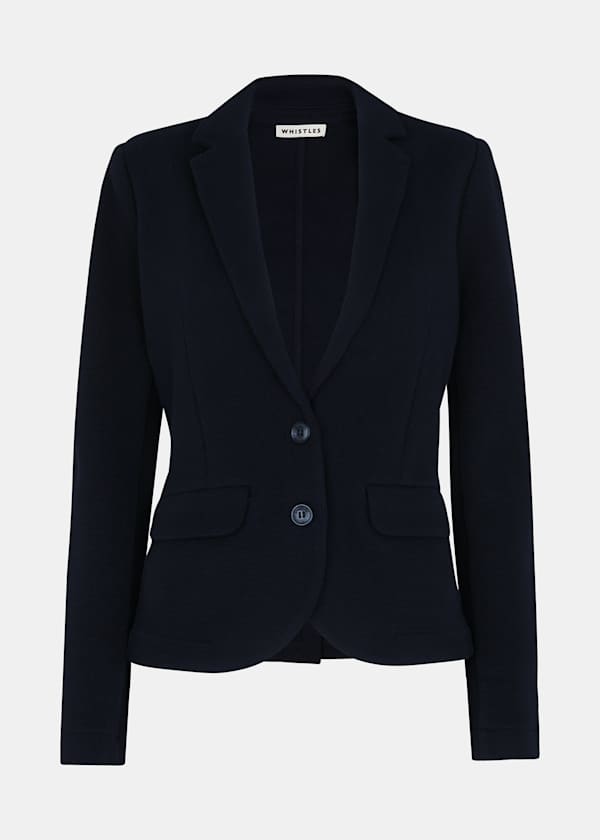 Navy Slim Jersey Jacket