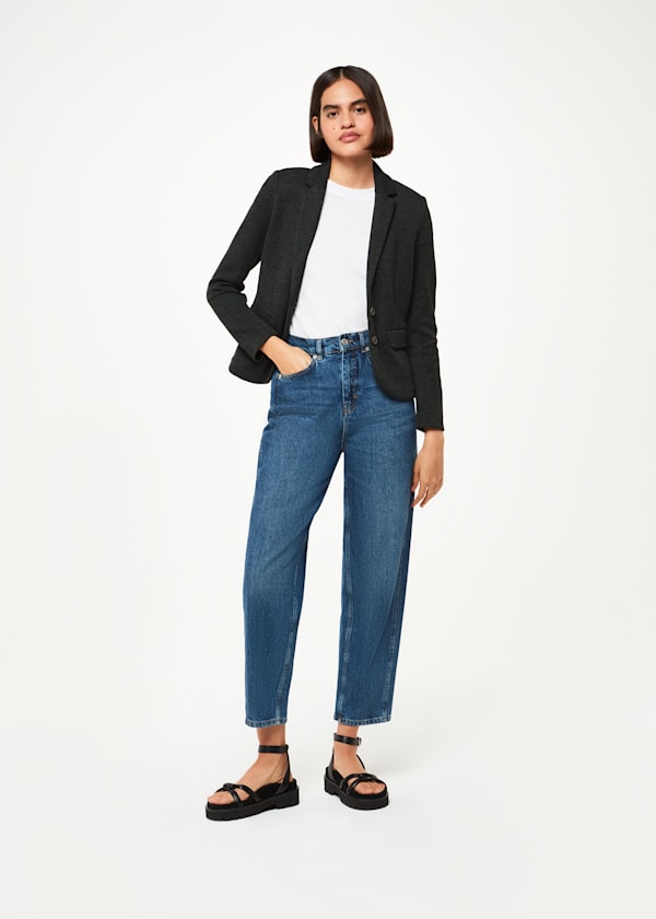 Dark Grey Slim Jersey Jacket