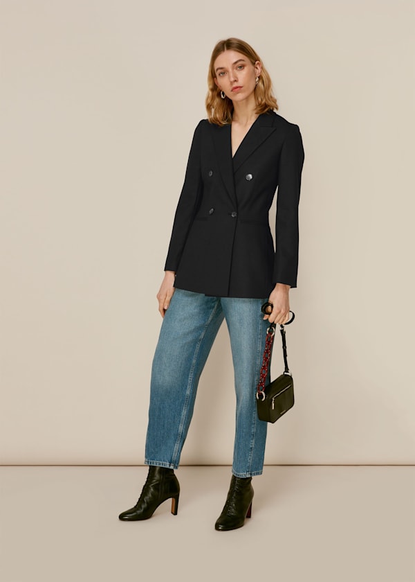 Black Aliza Double Breasted Jacket