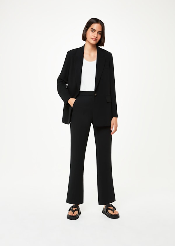 Black Crepe Boyfriend Blazer