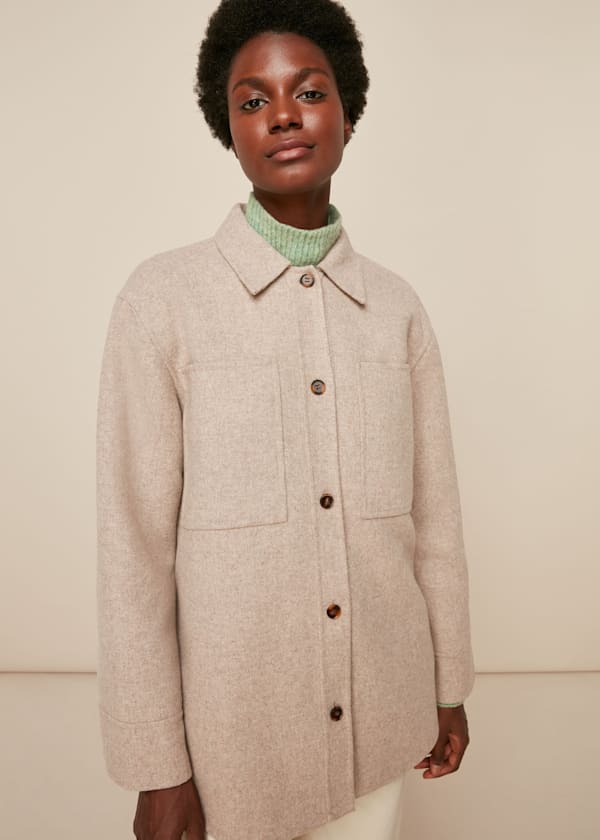 Neutral Classic Wool Overshirt