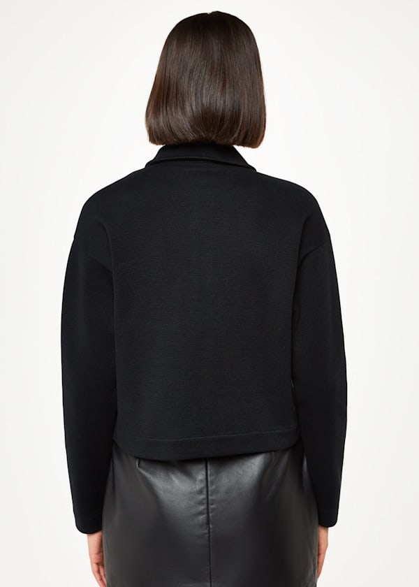 Black Utility Jersey Jacket