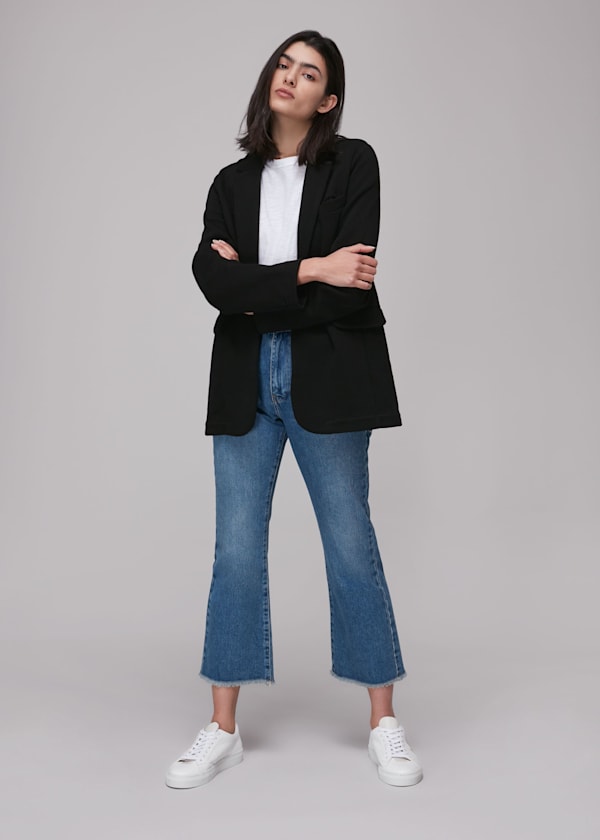 Black Jersey Boyfriend Blazer