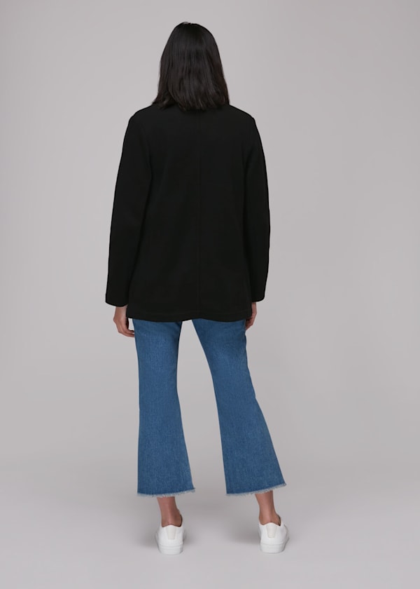 Black Jersey Boyfriend Blazer